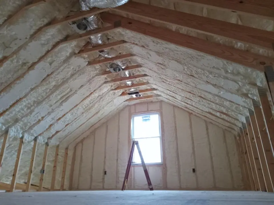 Spray foam roofing application for Crawl Space Insulation project in Schuyler Falls